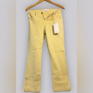 NWT Dear John Women's Straight Leg Yellow Jeans Size 25
